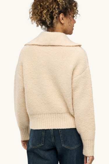 Damen - Strickjacke - cremefarben