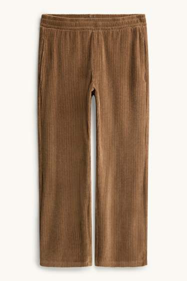 Bărbați - Pantaloni de trening - relaxed fit - reiați - maro