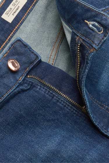 Femei - Straight jeans - talie medie - LYCRA® - denim-albastru închis