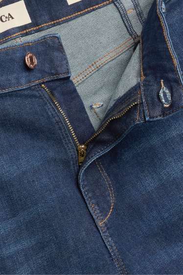 Femei - Straight jeans - talie medie - LYCRA® - denim-albastru închis