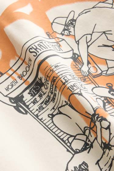 Children Boys - Skater - hoodie - orange / cremewhite