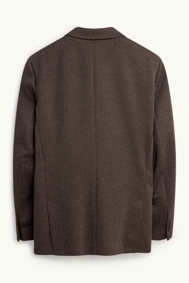 Uomo - Giacca coordinabile - slim fit - tramata - marrone scuro