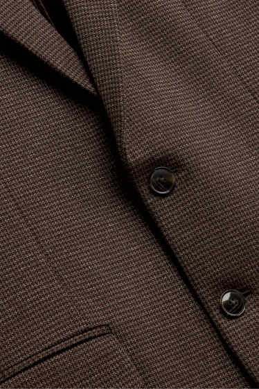 Uomo - Giacca coordinabile - slim fit - tramata - marrone scuro