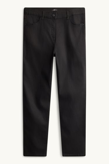 Femei - Slim jeans - talie medie - denim-gri închis