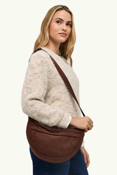 Femmes - Sac à bandoulière en velours côtelé - marron