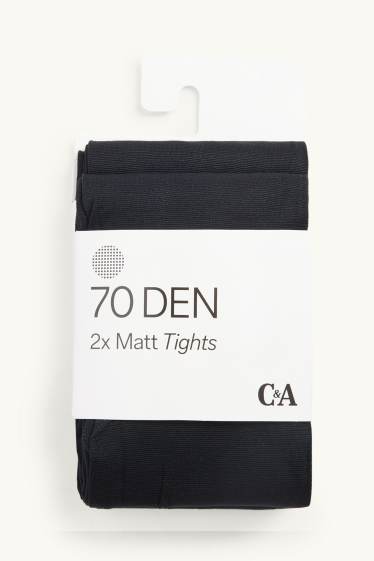 Damen - Multipack 2er - Feinstrumpfhose - 70 DEN - schwarz