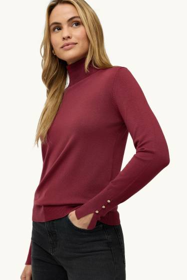 Women - Turtleneck jumper - red