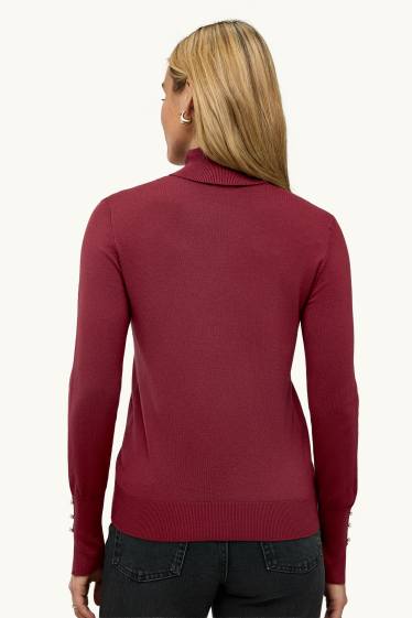 Women - Turtleneck jumper - red