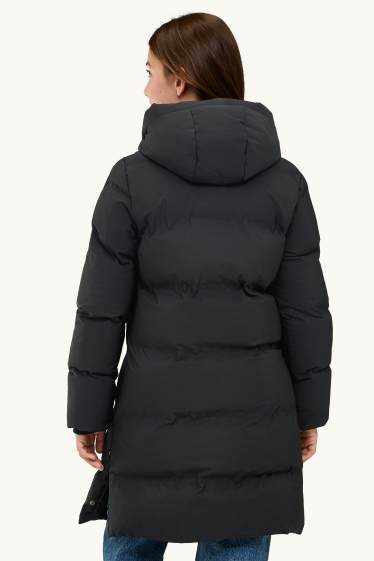 Kinder Mädchen - Funktions-Steppjacke mit Kapuze - gefüttert - schwarz