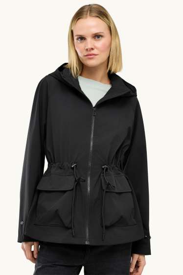 Femei - Geacă softshell cu glugă - rezistentă la apă - 4 Way Stretch - negru