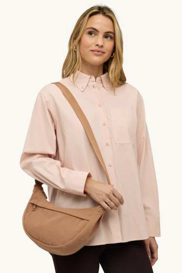 Femmes - Sac à bandoulière en velours côtelé - beige