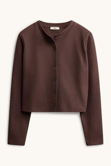 Femei - Cardigan tricotat - maro