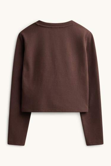 Femei - Cardigan tricotat - maro