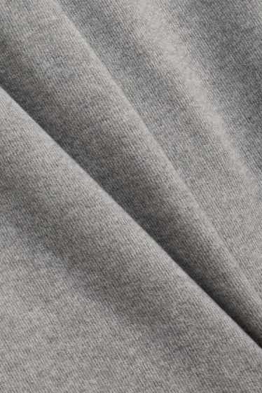 Damen - Feinstrick-Jogginghose - grau-melange