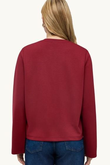 Donna - Felpa - rosso scuro