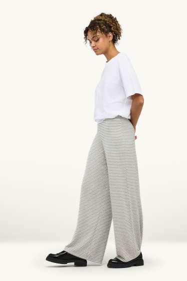 Dona - Pantalons de xandall - de ratlles - blanc/gris