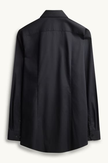 Herren - Businesshemd - Slim Fit - Kent - bügelleicht - schwarz