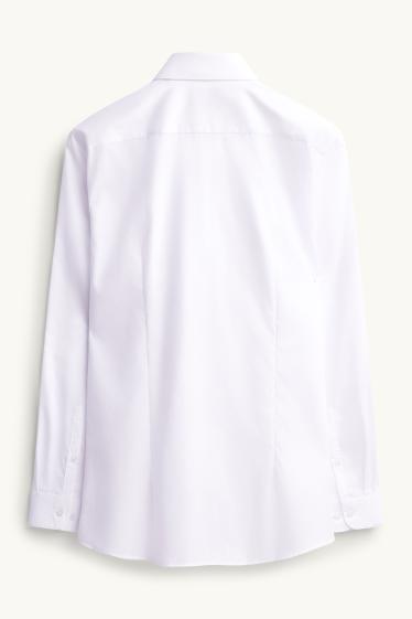 Bărbați - Cămașă office - slim fit - guler italian - ușor de călcat - alb