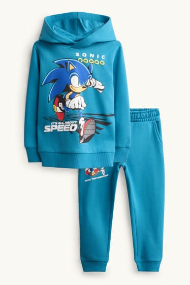 Kinder Buben - Sonic - Set - Hoodie und Jogginghose - 2 teilig - blau
