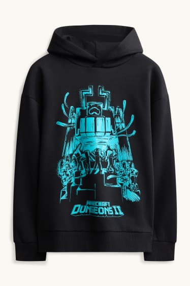 Kinder Buben - Minecraft - Hoodie - schwarz / türkis