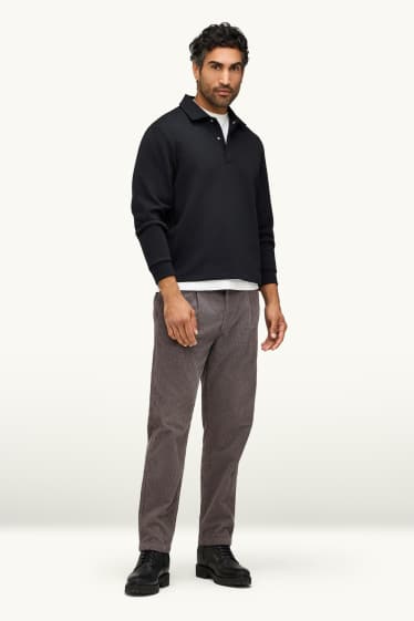 Herren - Cord-Chino - Tapered Fit - dunkelgrau