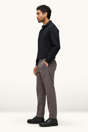 Herren - Cord-Chino - Tapered Fit - dunkelgrau