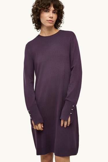 Donna - Vestito in maglia - straight fit - porpora