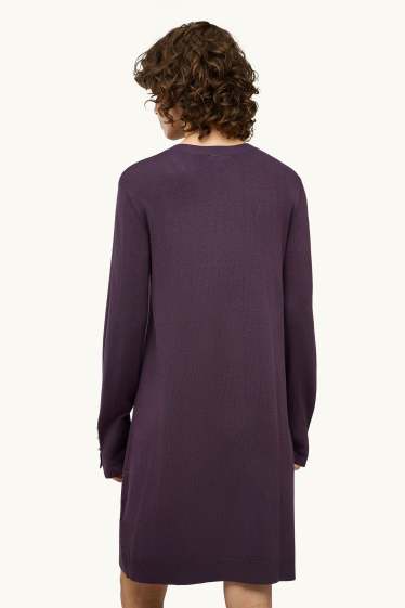 Donna - Vestito in maglia - straight fit - porpora