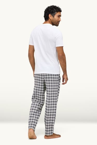 Hommes - Lot de 2 - pantalons de pyjama - bleu / gris