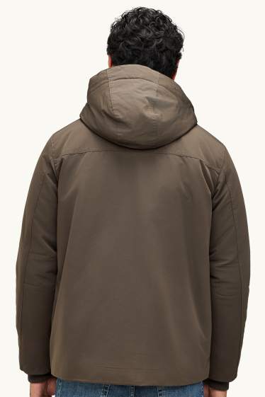 Pánské - Bunda s kapucí - s výplní - khaki