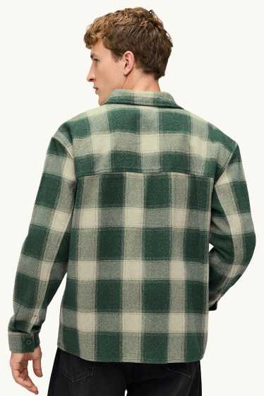 Hommes - Chemise - relaxed fit - col kent - à carreaux - vert