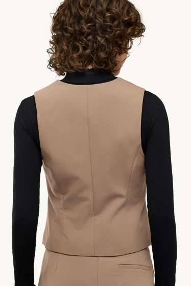 Femmes - Gilet sans manches de bureau - regular fit - marron clair