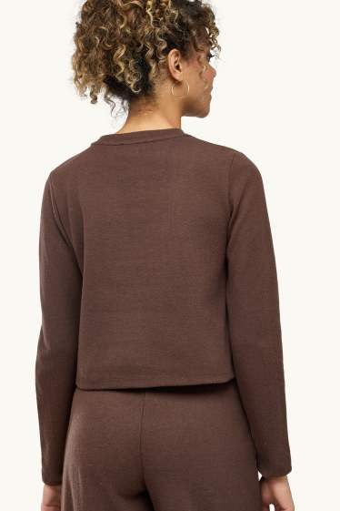 Femei - Cardigan tricotat - maro