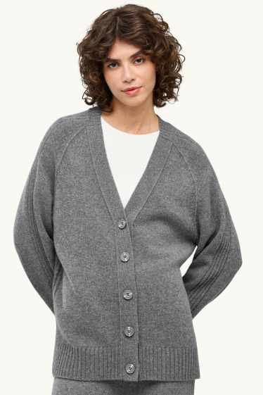 Dames - Vest met kasjmiergehalte - wolmix - grijs