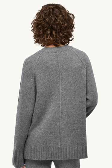 Dames - Vest met kasjmiergehalte - wolmix - grijs