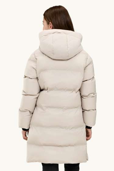 Kinder Mädchen - Funktions-Steppjacke mit Kapuze - gefüttert - cremeweiß