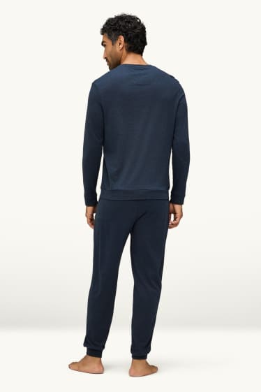 Herren - Pyjama - blau / dunkelblau