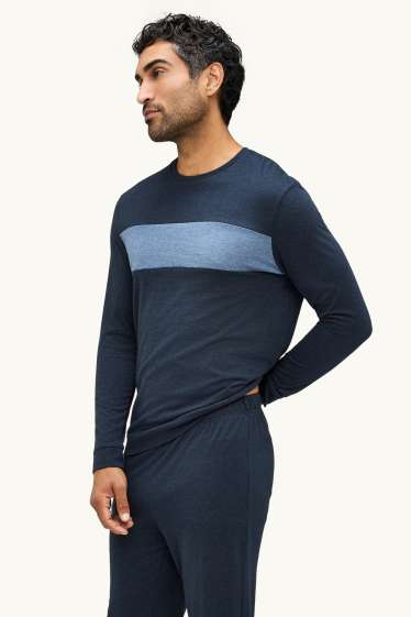 Herren - Pyjama - blau / dunkelblau