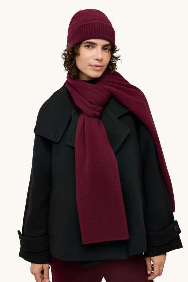 Dames - Beanie van kasjmier - bordeaux