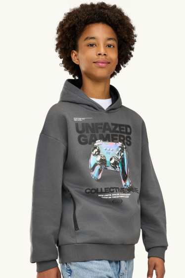 Children Boys - Gamer - hoodie - dark gray