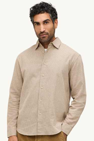 Hommes - Chemise - relaxed fit - col kent - à carreaux - beige / marron