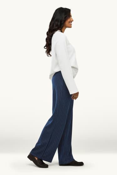 Dona - Pantalons de xandall - ratlla diplomàtica - blau fosc / blanc