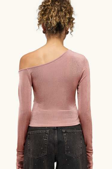 Damen - Langarmshirt - Slim Fit - zartrosa