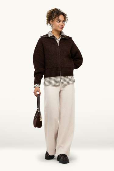 Dona - Pantalons de xandall - acanalats - beix clar
