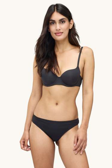 Donna - Confezione da 2 - reggiseno con ferretti - FULL COVERAGE - imbottito - bordeaux / nero