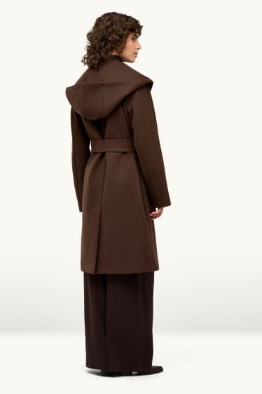 Femmes - Manteau à capuche - marron