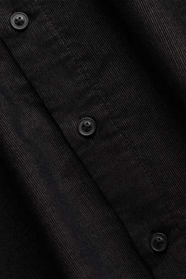 Hommes - Chemise en velours côtelé - relaxed fit - col kent - noir