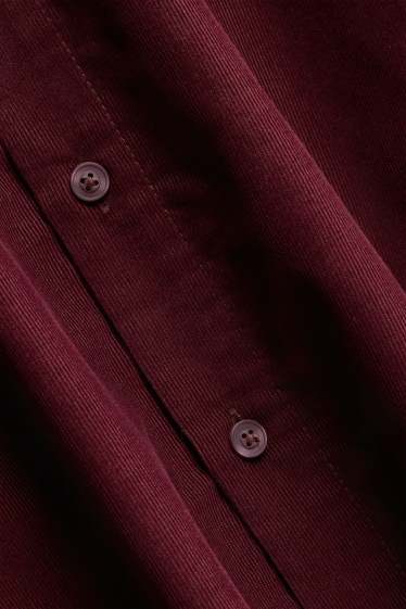 Uomo - Giacca camicia di velluto a coste - relaxed fit - collo all'italiana - bordeaux