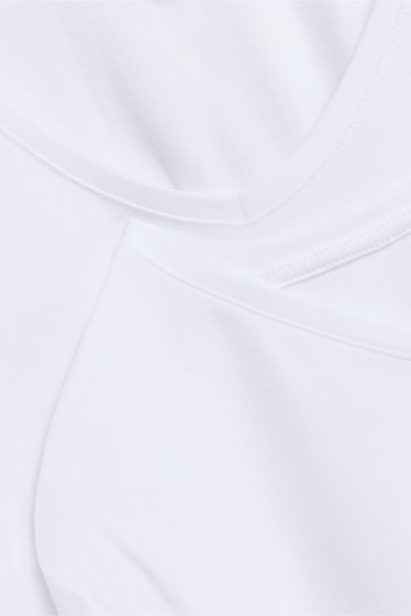 Damen - Multipack 2er - T-Shirt mit V-Ausschnitt - LYCRA® - weiß