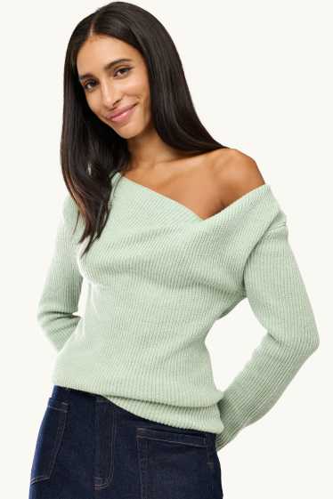Dames - Trui - geribd - lichtgroen
